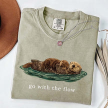 Go With The Flow Cute Otter T-Shirt