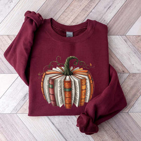 Fall Book Pumpkin Halloween Sweatshirt