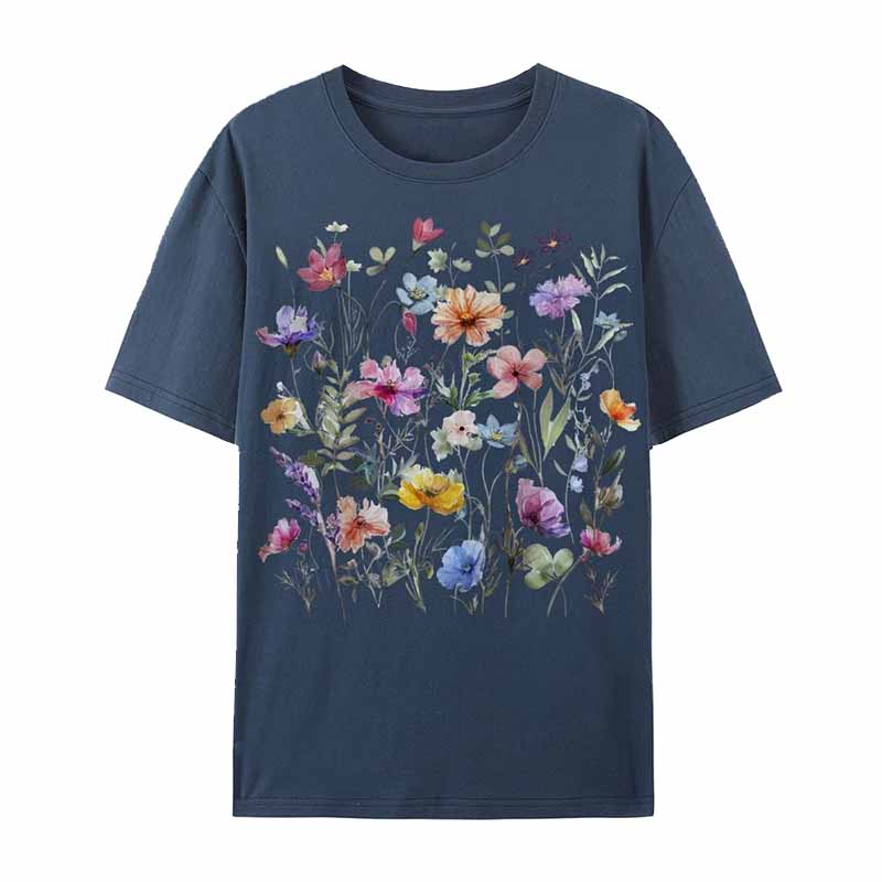 Boho Purple Floral Wildflowers T-Shirt