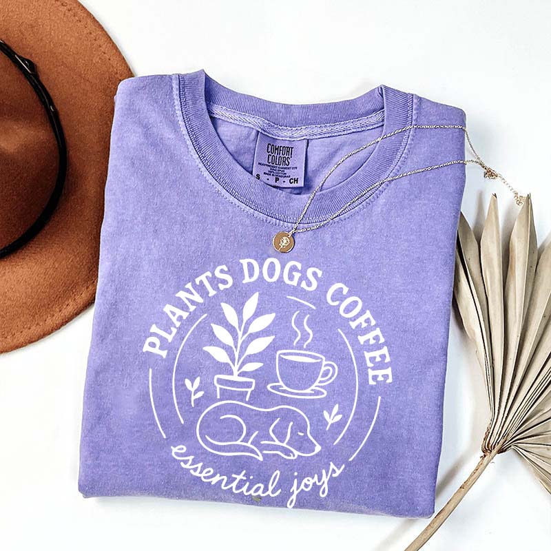Cute Plants Dogs Coffee T-Shirt
