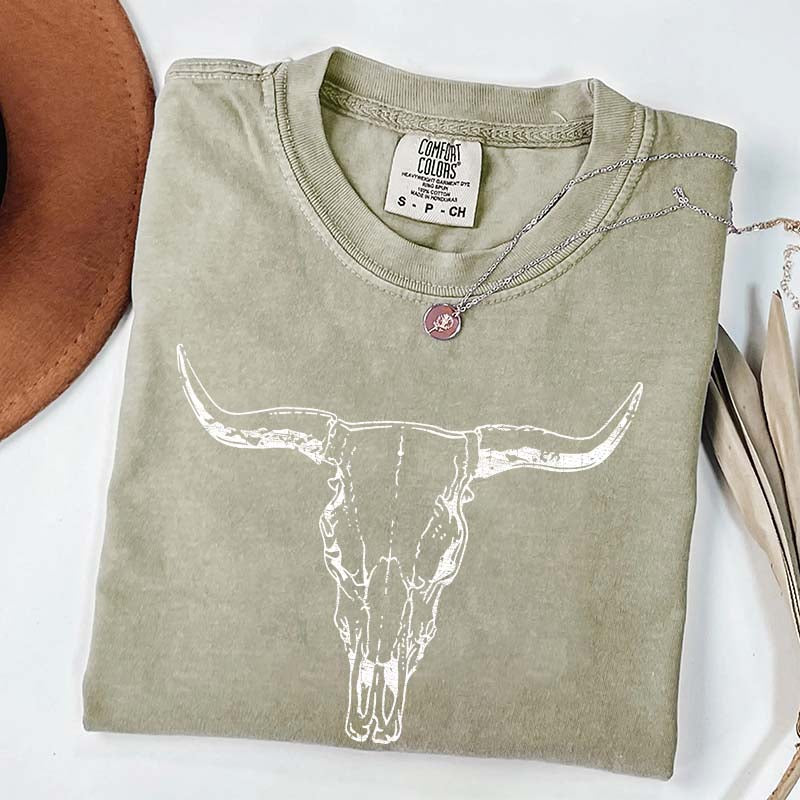 Comfort Colors Boho Cow Skull T-Shirt