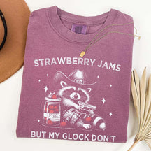 Strawberry Jams But My Glock Don't Raccoon T-Shirt