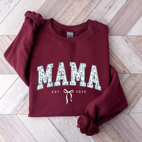 Custom Mama Retro Blue Toile Floral Sweatshirt