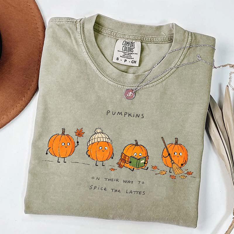 Pumpkins on Their Way to Spice the Latte Graphic T-Shirt