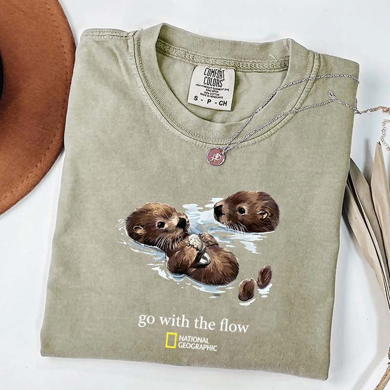 National Geographic Otters Go With The Flow T-Shirt