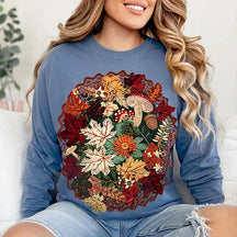 Wildflowers Cottagecore Botanical Floral Thanksgiving Sweatshirt