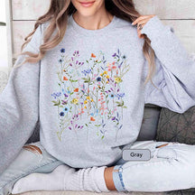 Vintage Pressed Flowers Gift For Gardener Sweatshirt