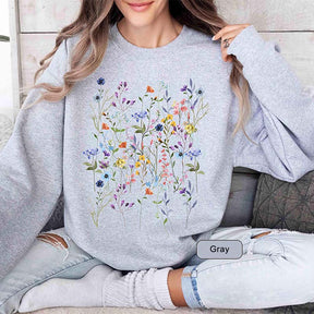 Vintage Pressed Flowers Gift For Gardener Sweatshirt
