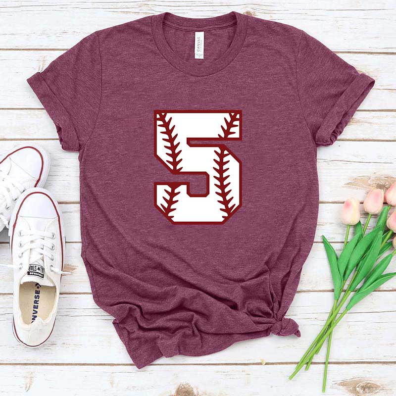 Personalized Baseball Number Minimalist T-Shirt