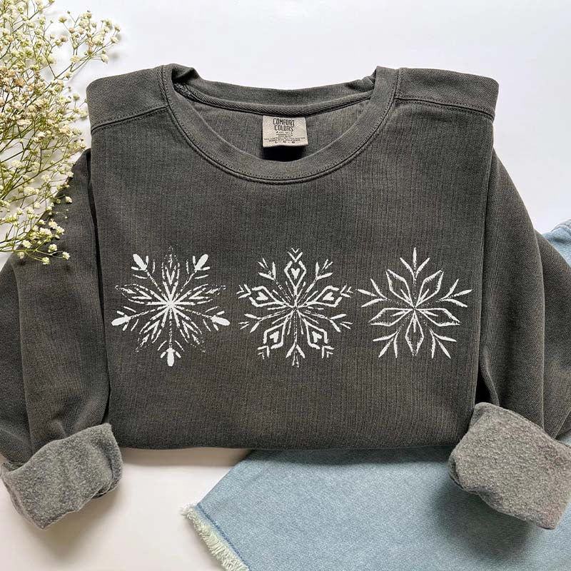 Comfort Colors Snowflakes Sweatshirt