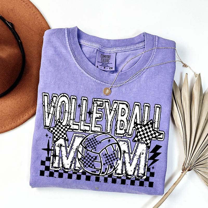 Checkered Volleyball Mom T-Shirt