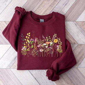 Vintage Garden Wild Flowers Sweatshirt