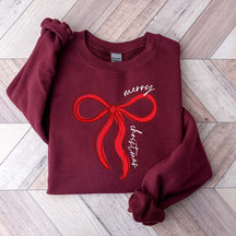 Merry Christmas Bow Winter Sweatshirt