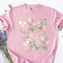 Vintage Watercolor Pressed White Flowers T-Shirt