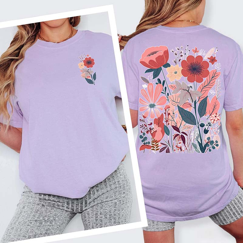 Floral Comfort Colors Nature Gift Womens T-Shirt