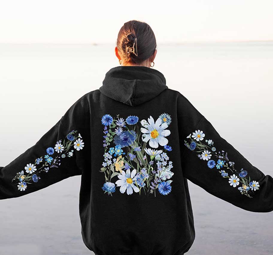 Boho Cottagecore Floral Botanical Nature Hoodie