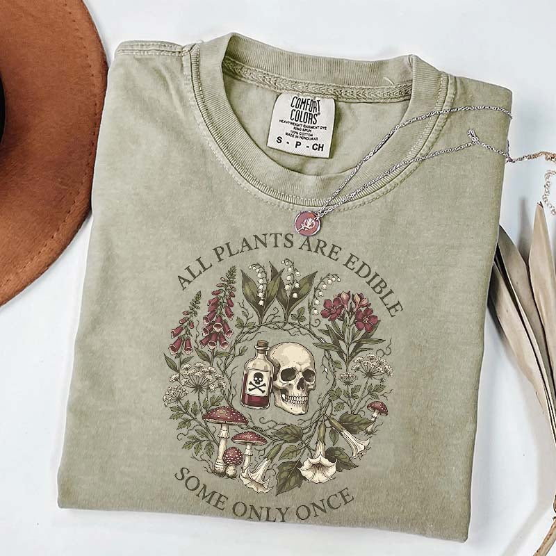 All Plants Are Edible Funny Dark Botanical Gothic Garden T-Shirt