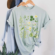 Boho Watercolor Botanical Leaves T-Shirt