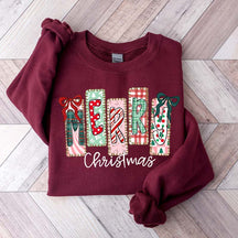 Coquette Merry Christmas Preppy Bow Retro Sweatshirt