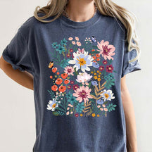 Vintage Wildflowers Butterflies Garden T-Shirt