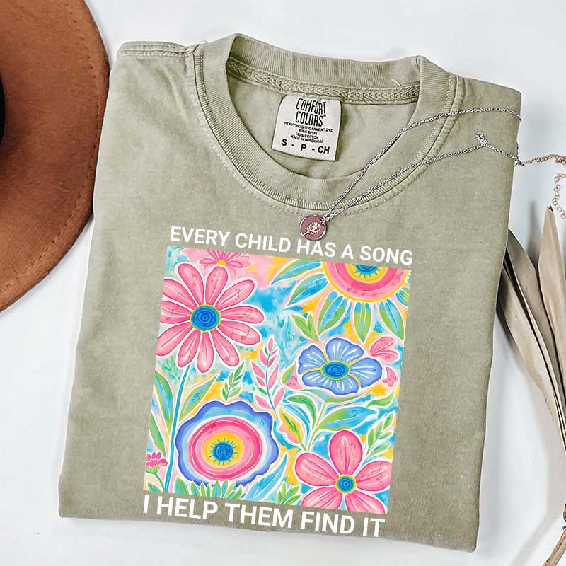 Music Teacher Appreciation Floral T-Shirt