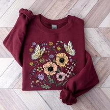 Vintage Floral Butterfly Sweatshirt