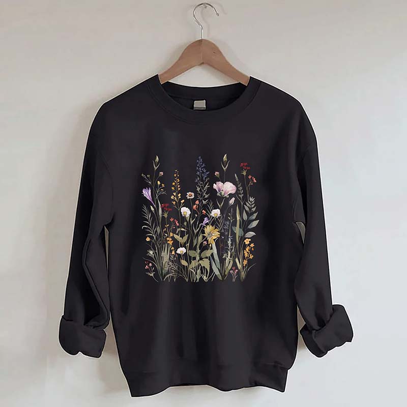 Pressed Flowers Watercolor floral Gender Sweatshirt