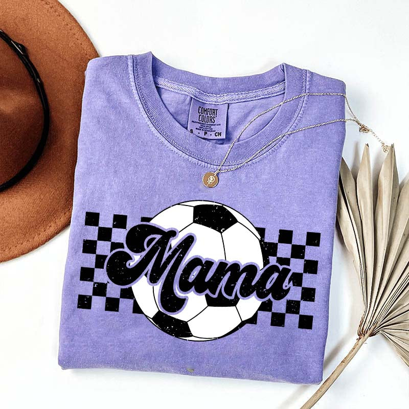 Checkered Mama Soccer Mama T-Shirt