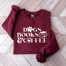 Funny Dogs Books Coffee Sweatshirt