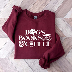 Funny Dogs Books Coffee Sweatshirt
