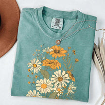 Boho Wildflowers Aesthetic Oversized Daisy T-Shirt
