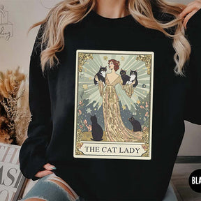 Cute Cat Lady Tarot Card Sweatshirt