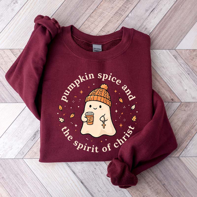 Faith Based Pumpkin Spice Coffee Ghost Sweatshirt
