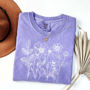 Vintage Pressed Flowers Gardener Floral T-Shirt