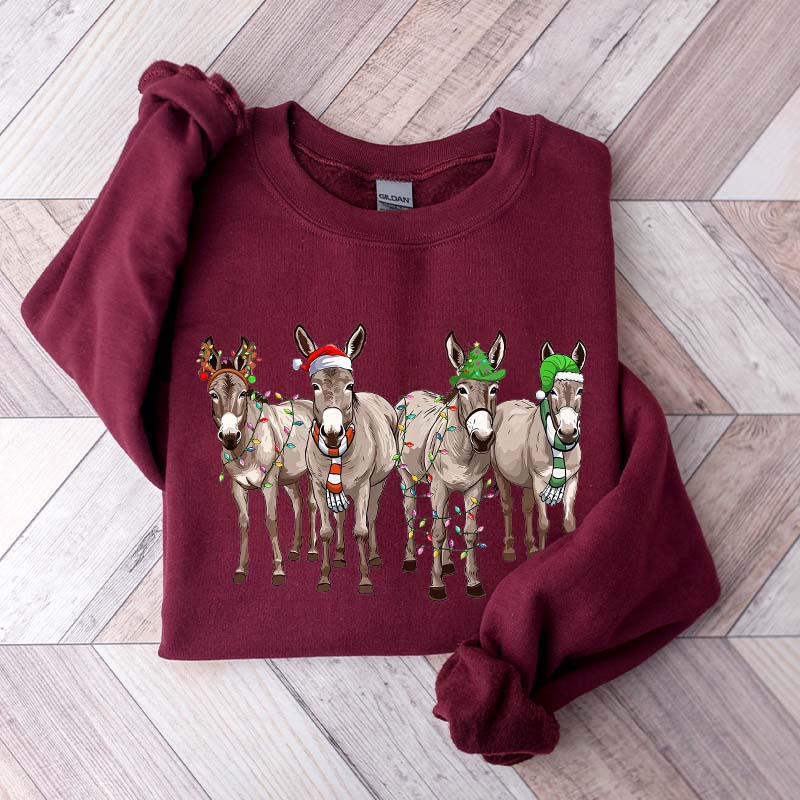 Christmas Donkey Lights Sweatshirt