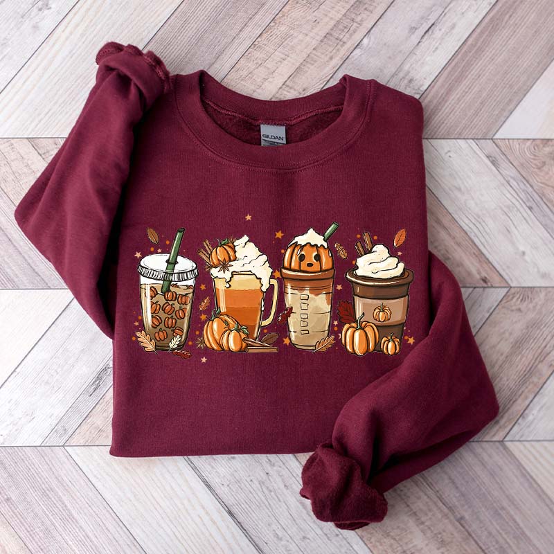 Cute Pumpkin Spice Fall Coffee Sweatshirt