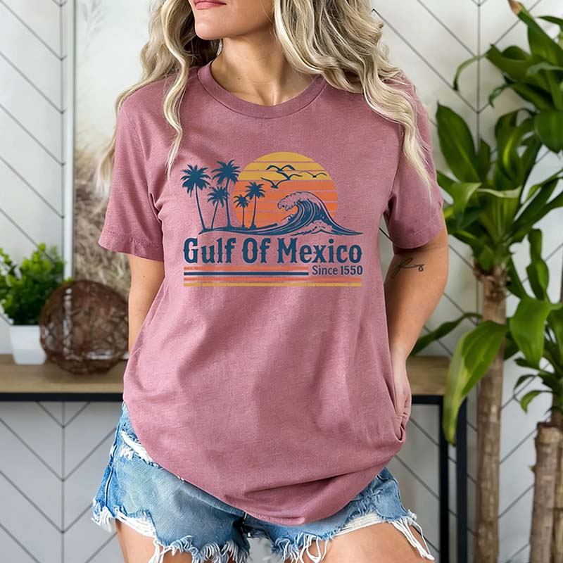 Retro Sunset Gulf Of Mexico Since 1550 T-Shirt
