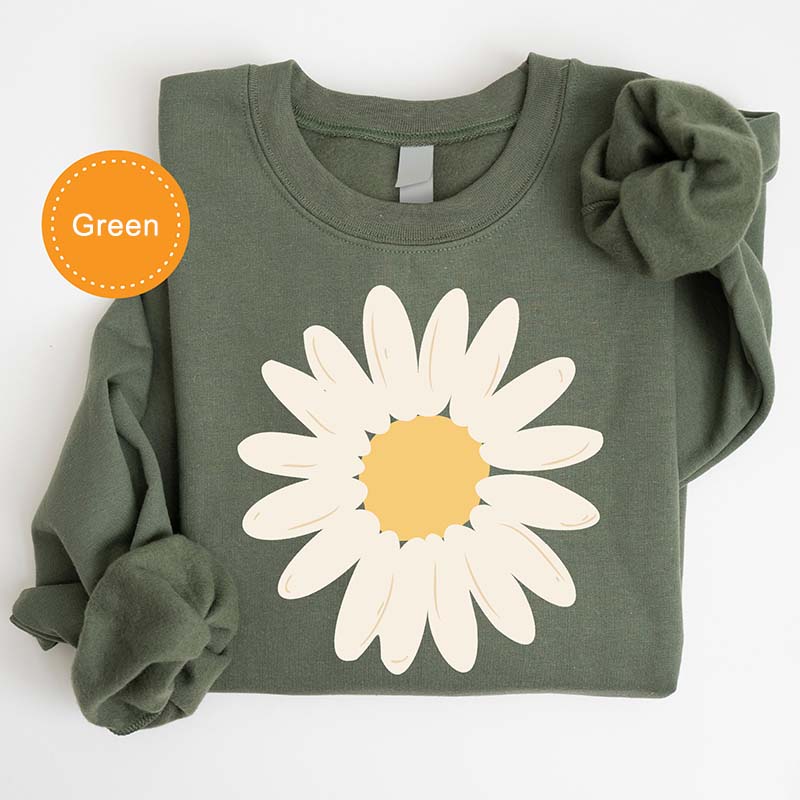 Cute Boho Daisy Floral Sweatshirt
