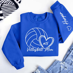 Personalized Volleyball Mom Name On Sleeve Sweatshirt