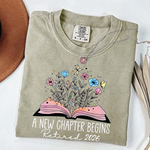Floral Teachers 'A New Chapter Begins' Retired T-Shirt