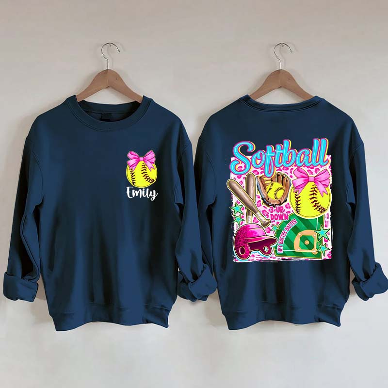 Personalized Softball Coquette Sweatshirt