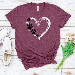 Paw Heart Cat Dog Lover T-Shirt
