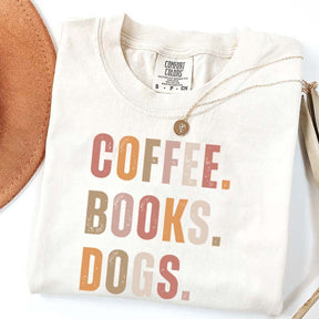 Coffee Books Dogs T-Shirt