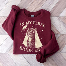 Retro Comfort Bride Wedding Cat Lover Sweatshirt