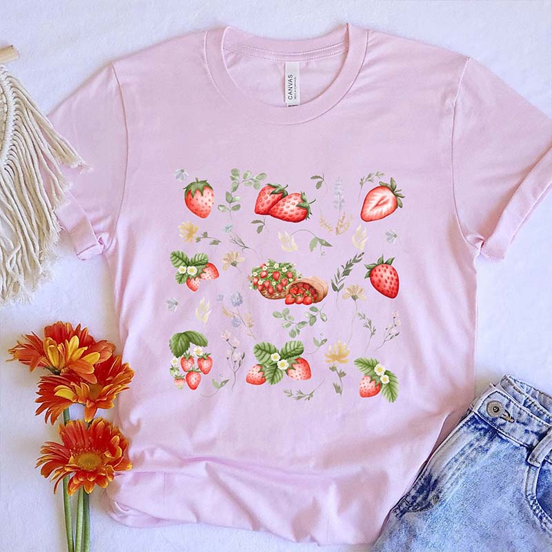Strawberry Summer Fruit Foodie T-Shirt