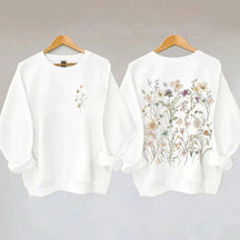 Sweat-shirt Vintage Fleurs Pressées