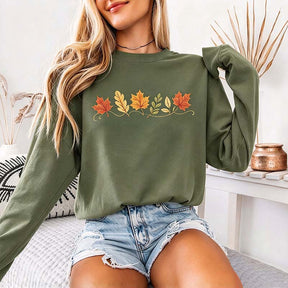 Long Sleeve Fall Autumn Leaves Sweatshirt