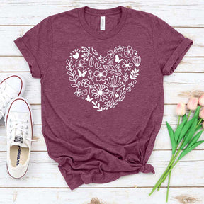Cute Wildflowers Heart Plant Mama T-Shirt