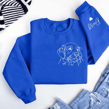 Custom Pet Portrait Line Art Sweatshirt
