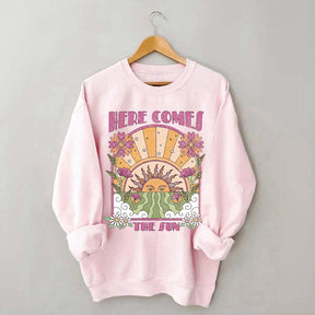 Here Comes The Sun Retro Celestial Sweatshirt